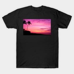 Tropical Palm Tree Silhouette and Sunset T-Shirt